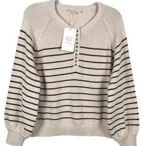 NWT Sezane Leontine Jumper | Ecru/camel | XXXL
